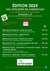 Affiche ateliers Chlorophylle 2024
